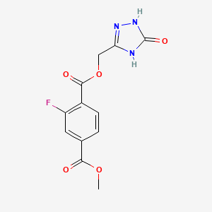 molecular formula C12H10FN3O5 B7427073 4-O-methyl 1-O-[(5-oxo-1,4-dihydro-1,2,4-triazol-3-yl)methyl] 2-fluorobenzene-1,4-dicarboxylate 