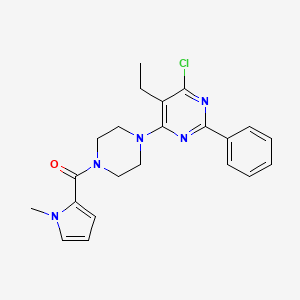 [4-(6-Chloro-5-ethyl-2-phenylpyrimidin-4-yl)piperazin-1-yl]-(1-methylpyrrol-2-yl)methanone