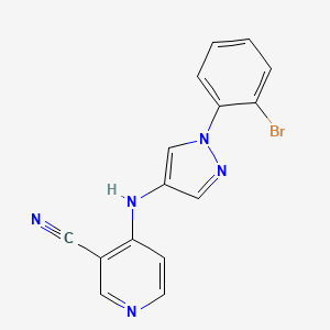 molecular formula C15H10BrN5 B7427093 4-[[1-(2-Bromophenyl)pyrazol-4-yl]amino]pyridine-3-carbonitrile 