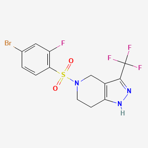 5-(4-Bromo-2-fluorophenyl)sulfonyl-3-(trifluoromethyl)-1,4,6,7-tetrahydropyrazolo[4,3-c]pyridine