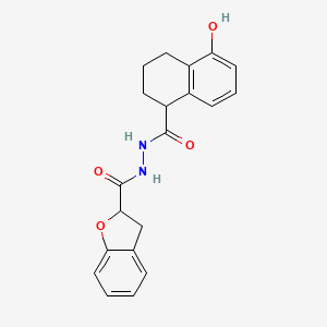 molecular formula C20H20N2O4 B7427125 N'-(5-hydroxy-1,2,3,4-tetrahydronaphthalene-1-carbonyl)-2,3-dihydro-1-benzofuran-2-carbohydrazide 