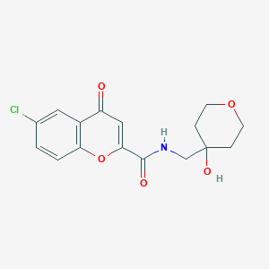 6-chloro-N-[(4-hydroxyoxan-4-yl)methyl]-4-oxochromene-2-carboxamide