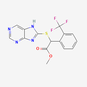 methyl 2-(7H-purin-8-ylsulfanyl)-2-[2-(trifluoromethyl)phenyl]acetate