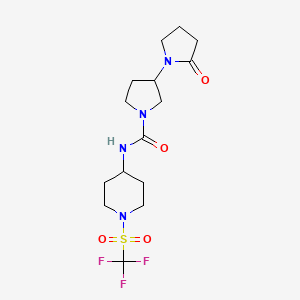 3-(2-oxopyrrolidin-1-yl)-N-[1-(trifluoromethylsulfonyl)piperidin-4-yl]pyrrolidine-1-carboxamide