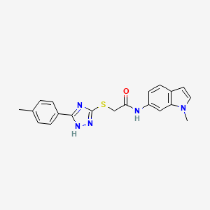 molecular formula C20H19N5OS B7427180 N-(1-methylindol-6-yl)-2-[[5-(4-methylphenyl)-1H-1,2,4-triazol-3-yl]sulfanyl]acetamide 