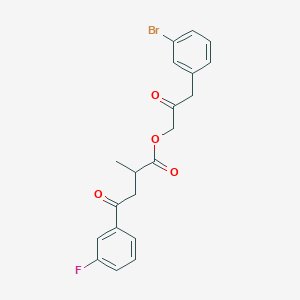 [3-(3-Bromophenyl)-2-oxopropyl] 4-(3-fluorophenyl)-2-methyl-4-oxobutanoate