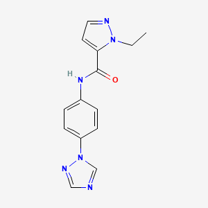 2-ethyl-N-[4-(1,2,4-triazol-1-yl)phenyl]pyrazole-3-carboxamide