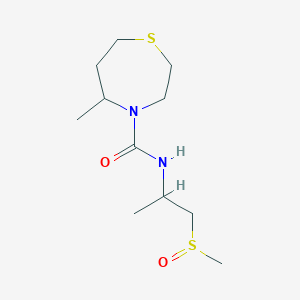 5-methyl-N-(1-methylsulfinylpropan-2-yl)-1,4-thiazepane-4-carboxamide