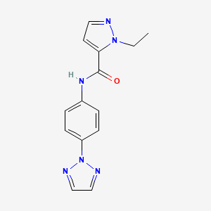 molecular formula C14H14N6O B7427204 2-ethyl-N-[4-(triazol-2-yl)phenyl]pyrazole-3-carboxamide 