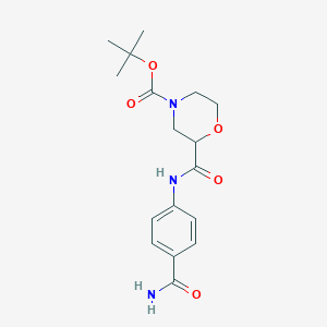 molecular formula C17H23N3O5 B7427215 Tert-butyl 2-[(4-carbamoylphenyl)carbamoyl]morpholine-4-carboxylate 