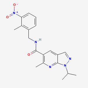 6-methyl-N-[(2-methyl-3-nitrophenyl)methyl]-1-propan-2-ylpyrazolo[3,4-b]pyridine-5-carboxamide