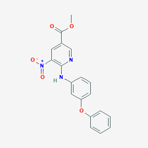 molecular formula C19H15N3O5 B7427227 Methyl 5-nitro-6-(3-phenoxyanilino)pyridine-3-carboxylate 