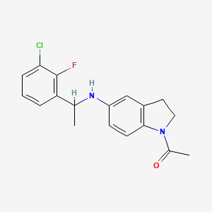 1-[5-[1-(3-Chloro-2-fluorophenyl)ethylamino]-2,3-dihydroindol-1-yl]ethanone