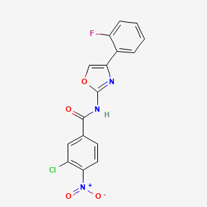 molecular formula C16H9ClFN3O4 B7427263 3-chloro-N-[4-(2-fluorophenyl)-1,3-oxazol-2-yl]-4-nitrobenzamide 