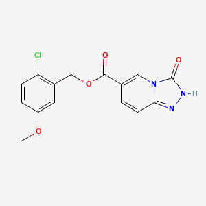 molecular formula C15H12ClN3O4 B7427273 (2-chloro-5-methoxyphenyl)methyl 3-oxo-2H-[1,2,4]triazolo[4,3-a]pyridine-6-carboxylate 