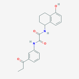 molecular formula C21H22N2O4 B7427276 N-(5-hydroxy-1,2,3,4-tetrahydronaphthalen-1-yl)-N'-(3-propanoylphenyl)oxamide 