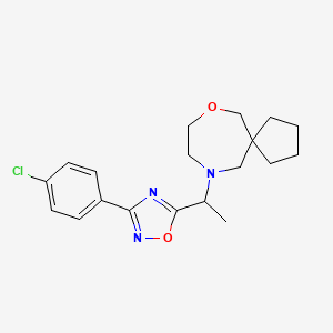 10-[1-[3-(4-Chlorophenyl)-1,2,4-oxadiazol-5-yl]ethyl]-7-oxa-10-azaspiro[4.6]undecane