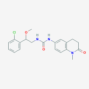 molecular formula C20H22ClN3O3 B7427300 1-[2-(2-Chlorophenyl)-2-methoxyethyl]-3-(1-methyl-2-oxo-3,4-dihydroquinolin-6-yl)urea 