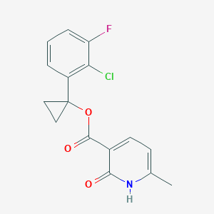 molecular formula C16H13ClFNO3 B7427303 [1-(2-chloro-3-fluorophenyl)cyclopropyl] 6-methyl-2-oxo-1H-pyridine-3-carboxylate 