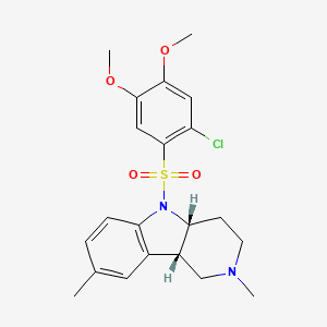 molecular formula C21H25ClN2O4S B7427326 (4aR,9bS)-5-(2-chloro-4,5-dimethoxyphenyl)sulfonyl-2,8-dimethyl-3,4,4a,9b-tetrahydro-1H-pyrido[4,3-b]indole 