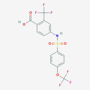 4-[[4-(Trifluoromethoxy)phenyl]sulfonylamino]-2-(trifluoromethyl)benzoic acid