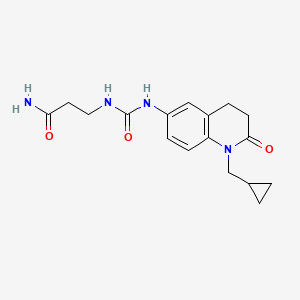 molecular formula C17H22N4O3 B7427349 3-[[1-(Cyclopropylmethyl)-2-oxo-3,4-dihydroquinolin-6-yl]carbamoylamino]propanamide 