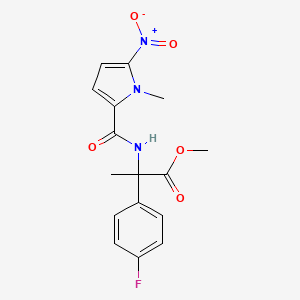 Methyl 2-(4-fluorophenyl)-2-[(1-methyl-5-nitropyrrole-2-carbonyl)amino]propanoate