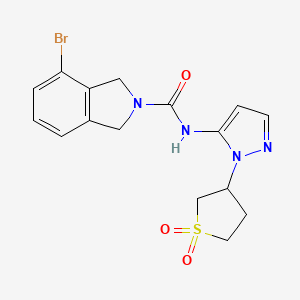 4-bromo-N-[2-(1,1-dioxothiolan-3-yl)pyrazol-3-yl]-1,3-dihydroisoindole-2-carboxamide