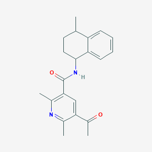 molecular formula C21H24N2O2 B7427385 5-acetyl-2,6-dimethyl-N-(4-methyl-1,2,3,4-tetrahydronaphthalen-1-yl)pyridine-3-carboxamide 