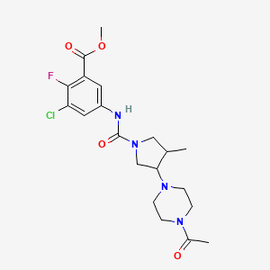 Methyl 5-[[3-(4-acetylpiperazin-1-yl)-4-methylpyrrolidine-1-carbonyl]amino]-3-chloro-2-fluorobenzoate