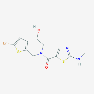 N-[(5-bromothiophen-2-yl)methyl]-N-(2-hydroxyethyl)-2-(methylamino)-1,3-thiazole-5-carboxamide