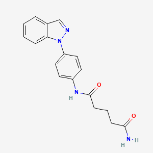 molecular formula C18H18N4O2 B7427436 N'-(4-indazol-1-ylphenyl)pentanediamide 