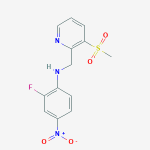 molecular formula C13H12FN3O4S B7427443 2-fluoro-N-[(3-methylsulfonylpyridin-2-yl)methyl]-4-nitroaniline 