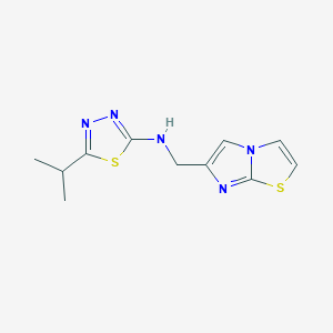 N-(imidazo[2,1-b][1,3]thiazol-6-ylmethyl)-5-propan-2-yl-1,3,4-thiadiazol-2-amine