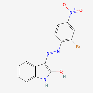 molecular formula C14H9BrN4O3 B7427483 3-[(2-bromo-4-nitrophenyl)diazenyl]-1H-indol-2-ol 