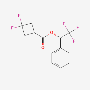 molecular formula C13H11F5O2 B7427501 [(1S)-2,2,2-trifluoro-1-phenylethyl] 3,3-difluorocyclobutane-1-carboxylate 