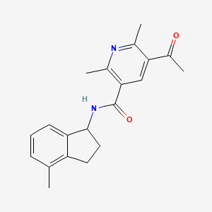 5-acetyl-2,6-dimethyl-N-(4-methyl-2,3-dihydro-1H-inden-1-yl)pyridine-3-carboxamide