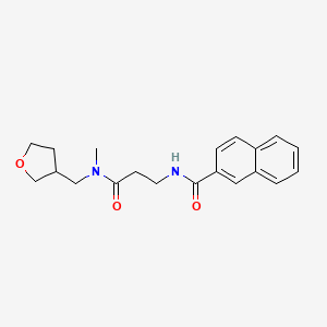 molecular formula C20H24N2O3 B7427512 N-[3-[methyl(oxolan-3-ylmethyl)amino]-3-oxopropyl]naphthalene-2-carboxamide 