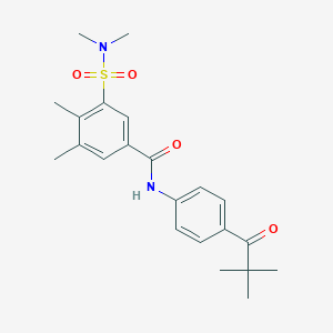 N-[4-(2,2-dimethylpropanoyl)phenyl]-3-(dimethylsulfamoyl)-4,5-dimethylbenzamide