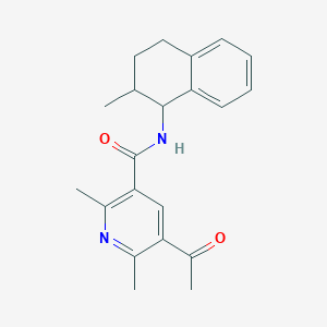 molecular formula C21H24N2O2 B7427523 5-acetyl-2,6-dimethyl-N-(2-methyl-1,2,3,4-tetrahydronaphthalen-1-yl)pyridine-3-carboxamide 