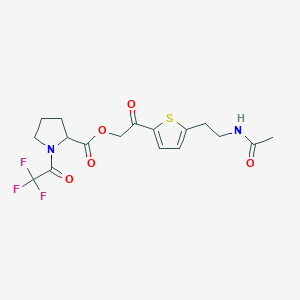 molecular formula C17H19F3N2O5S B7427541 Tfa-DL-Pro-OGly-Unk 