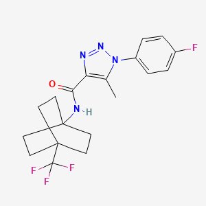 molecular formula C19H20F4N4O B7427575 1-(4-fluorophenyl)-5-methyl-N-[4-(trifluoromethyl)-1-bicyclo[2.2.2]octanyl]triazole-4-carboxamide 