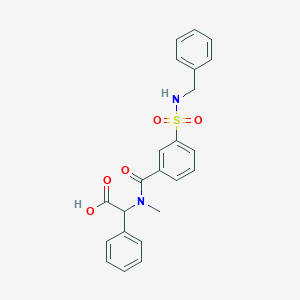 molecular formula C23H22N2O5S B7427577 2-[[3-(Benzylsulfamoyl)benzoyl]-methylamino]-2-phenylacetic acid 