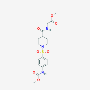 Ethyl 2-[[1-[4-(methoxycarbonylamino)phenyl]sulfonylpiperidine-4-carbonyl]amino]acetate