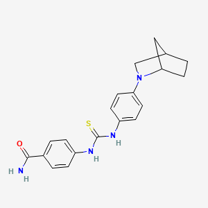 molecular formula C20H22N4OS B7427627 4-[[4-(2-Azabicyclo[2.2.1]heptan-2-yl)phenyl]carbamothioylamino]benzamide 