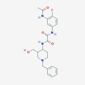 N'-(3-acetamido-4-fluorophenyl)-N-[1-benzyl-3-(hydroxymethyl)piperidin-4-yl]oxamide