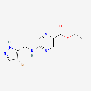 ethyl 5-[(4-bromo-1H-pyrazol-5-yl)methylamino]pyrazine-2-carboxylate