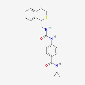 molecular formula C21H23N3O2S B7427688 N-cyclopropyl-4-(3,4-dihydro-1H-isothiochromen-1-ylmethylcarbamoylamino)benzamide 