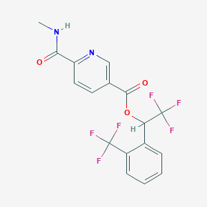 molecular formula C17H12F6N2O3 B7427701 [2,2,2-Trifluoro-1-[2-(trifluoromethyl)phenyl]ethyl] 6-(methylcarbamoyl)pyridine-3-carboxylate 