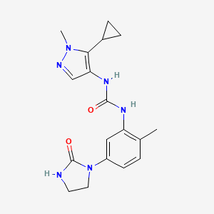 1-(5-Cyclopropyl-1-methylpyrazol-4-yl)-3-[2-methyl-5-(2-oxoimidazolidin-1-yl)phenyl]urea